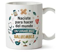 MUGFFINS taza medico Naciste para hacer del mundo un lugar más saludable en Español regalo médico doctor doctora médica hospital cumpleaños amigo invisible navidad | medicina v2