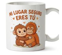 MUGFFINS taza mono punch con frase Mi lugar seguro eres tú en Español | regalo novio, novia, pareja, marido, esposa, cumpleaños, aniversario | punch v1