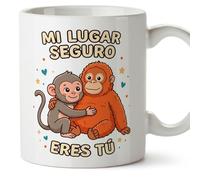 MUGFFINS taza mono punch con frase Mi lugar seguro eres tú en Español | regalo novio, novia, pareja, marido, esposa, cumpleaños, aniversario | punch v2