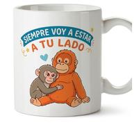 MUGFFINS taza mono punch con frase Siempre voy a estar a tu lado en Español | regalo novio, novia, pareja, marido, esposa, cumpleaños, aniversario | punch v4