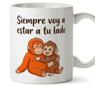 MUGFFINS taza mono punch con frase Siempre voy a estar a tu lado en Español | regalo novio, novia, pareja, marido, esposa, cumpleaños, aniversario | punch v3