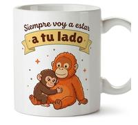 MUGFFINS taza mono punch con frase Siempre voy a estar a tu lado en Español | regalo novio, novia, pareja, marido, esposa, cumpleaños, aniversario | punch v2