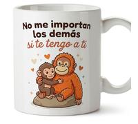 MUGFFINS taza mono punch enamorados | No me importan los demás si te tengo a ti en Español | regalo romántico aniversario San Valentín novio novia | 330 Ml 11 oz | punch v1