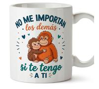 MUGFFINS taza mono punch enamorados | No me importan los demás si te tengo a ti en Español | regalo romántico aniversario San Valentín novio novia | 330 Ml 11 oz | punch v2