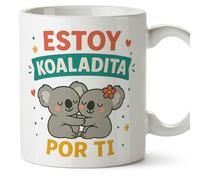MUGFFINS taza mujer graciosa Estoy koaladita por ti en Español | regalo novia divertido, aniversario, romántico, amor, capibaras, esposa, regalos San Valentín | 330 Ml 11 oz | Pareja v1