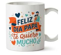 MUGFFINS taza papa con frase Feliz día papá Te quiero mucho en Español 330 Ml/11 oz | regalo padre | regalos cumpleaños padre | navidad | progenitores v2