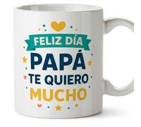 MUGFFINS taza papa con frase Feliz día papá Te quiero mucho en Español 330 Ml/11 oz | regalo padre | regalos cumpleaños padre | navidad | Papá y mamá v1.1MA