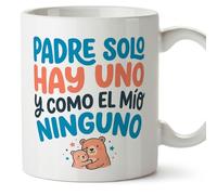 MUGFFINS taza papa con frase Padre solo hay uno y como el mío ninguno en Español 330 Ml/11 oz | regalo padre | navidad | papi mami v4