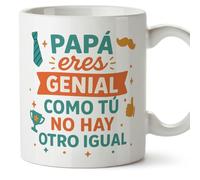 MUGFFINS taza papa con frase Papá eres genial Como tú no hay otro igual en Español 330 Ml/11 oz | regalo padre | regalos cumpleaños padre | navidad | pa y ma v2