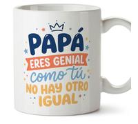 MUGFFINS taza papa con frase Papá eres genial Como tú no hay otro igual en Español 330 Ml/11 oz | regalo padre | regalos cumpleaños padre | navidad | papi mami v6