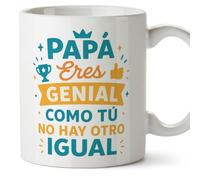 MUGFFINS taza papa con frase Papá eres genial Como tú no hay otro igual en Español 330 Ml/11 oz | regalo padre | regalos cumpleaños padre | navidad | pa y ma v3
