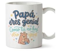 MUGFFINS taza papa con frase Papá eres genial Como tú no hay otro igual en Español 330 Ml/11 oz | regalo padre | regalos cumpleaños padre | navidad | papi mami v3