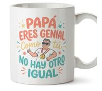 MUGFFINS taza papa con frase Papá eres genial Como tú no hay otro igual en Español 330 Ml/11 oz | regalo padre | regalos cumpleaños padre | navidad | papi mami v2