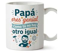 MUGFFINS taza papa con frase Papá eres genial Como tú no hay otro igual en Español 330 Ml/11 oz | regalo padre | regalos cumpleaños padre | navidad | progenitores v5