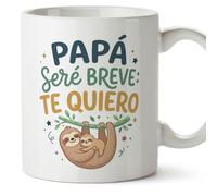 MUGFFINS taza papa con frase Papá seré breve: te quiero en Español 330 Ml/11 oz | regalo padre | regalos cumpleaños padre | navidad | papi mami v2