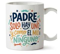 MUGFFINS taza papa con frase solo hay uno y como el mío ninguno en Español 330 Ml/11 oz | regalo padre | regalos cumpleaños padre | navidad | progenitores v2