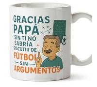 MUGFFINS taza papa Gracias papá sin ti no sabría discutir de fútbol sin argumentos en Español | regalo padre divertido | regalos cumpleaños padre graciosos | 330 Ml 11 oz | navidad | pa y ma v2