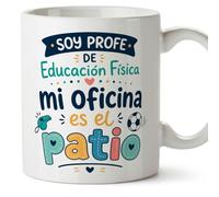MUGFFINS taza profe regalo profesora educación física | mi oficina es el patio en Español | cerámica 330 Ml 11 oz | idea original para docente, maestra, maestro, colegio | Infantil v3