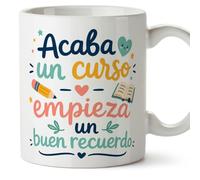 MUGFFINS taza profesora y profesor con frase Acaba un curso empieza un buen recuerdo en Español | regalo profe original | detalle agradecimiento fin de curso | Infantil v4