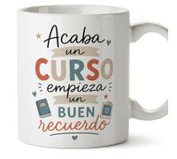 MUGFFINS taza profesora y profesor con frase Acaba un curso empieza un buen recuerdo en Español | regalo profe original | detalle agradecimiento fin de curso | Enseñanza v5