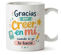 MUGFFINS taza profesora y profesor con frase Gracias por creer en mí cuando ni yo lo hacía en Español | regalo profe original | detalle agradecimiento fin de curso | Infantil v2