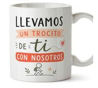 MUGFFINS taza profesora y profesor con frase Llevamos un trocito de ti con nosotros en Español | regalo profe original | detalle agradecimiento fin de curso | Enseñanza v2