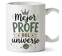 MUGFFINS taza profesora y profesor con frase Mejor profe del universo en Español | regalo profe original | detalle agradecimiento fin de curso | Enseñanza v1
