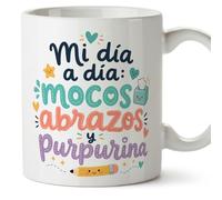 MUGFFINS taza profesora y profesor con frase Mi día a día: mocos abrazos y purpurina en Español | regalo profe original | detalle agradecimiento fin de curso | Infantil v3
