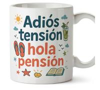 MUGFFINS taza regalo jubilación divertida | Adiós tensión hola pensión en Español | 330 Ml 11 oz | jubilacion v2