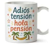 MUGFFINS taza regalo jubilación divertida | Adiós tensión hola pensión en Español | 330 Ml 11 oz | jubilacion v1