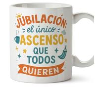 MUGFFINS taza regalo jubilación Jubilación: el único ascenso que todos quieren en Español 330 Ml/11 oz desayuno hombre mujer | resistente microondas lavavajillas | jubilacion v2
