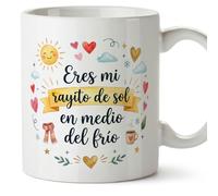 MUGFFINS taza regalo novia y novio con frase Eres mi rayito de sol en medio del frío en Español | aniversario, regalos San Valentín, novio, novia, cumpleaños, romántico, amor | enamorados v2