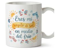 MUGFFINS taza regalo novia y novio con frase Eres mi rayito de sol en medio del frío en Español | aniversario, regalos San Valentín, novio, novia, cumpleaños, romántico, amor | enamorados v4