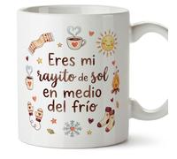 MUGFFINS taza regalo novia y novio con frase Eres mi rayito de sol en medio del frío en Español | aniversario, regalos San Valentín, novio, novia, cumpleaños, romántico, amor | enamorados v1