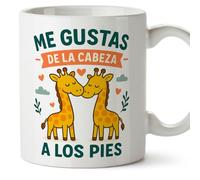 MUGFFINS taza regalo novia y novio con frase Me gustas de la cabeza a los pies en Español | aniversario, regalos San Valentín, cumpleaños, novio, novia, romántico, amor | pareja-2 v1