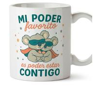 MUGFFINS taza regalo novia y novio con frase Mi poder favorito es poder estar contigo en Español | aniversario, regalos San Valentín, cumpleaños, novio, novia, romántico, amor | pareja-2 v1