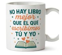 MUGFFINS taza regalo novia y novio con frase No hay libro mejor que el que escribimos tú y yo en Español | aniversario, regalos San Valentín, cumpleaños, novio, novia, romántico, amor | pareja-2 v1