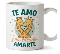 MUGFFINS taza regalo novia y novio con frase Te amo y me encanta amarte en Español | aniversario, regalos San Valentín, cumpleaños, novio, novia, romántico, amor | pareja-2 v1