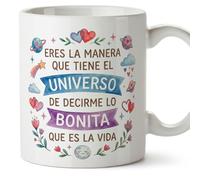 MUGFFINS taza regalo novia y novio con frase universo bonita vida en Español | aniversario, regalos San Valentín, novio, novia, cumpleaños, romántico, amor | enamorados v1