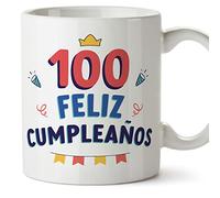 MUGFFINS Tazas 100 Cumpleaños - En Español - ¡Feliz Cumpleaños! - 11 oz / 330 ml - Regalo original y divertido