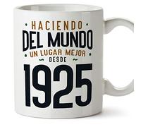 MUGFFINS Tazas 1925 Cumpleaños - En Español - Haciendo del Mundo un Lugar Mejor - 11 oz / 330 ml - Regalo original y divertido