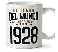 MUGFFINS Tazas 1928 Cumpleaños - En Español - Haciendo del Mundo un Lugar Mejor - 11 oz / 330 ml - Regalo original y divertido