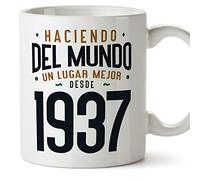 MUGFFINS Tazas 1937 Cumpleaños - En Español - Haciendo del Mundo un Lugar Mejor - 11 oz / 330 ml - Regalo original y divertido