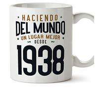 MUGFFINS Tazas 1938 Cumpleaños - En Español - Haciendo del Mundo un Lugar Mejor - 11 oz / 330 ml - Regalo original y divertido