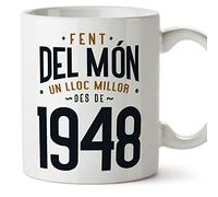 MUGFFINS Tazas 1948 Cumpleaños - En Catalán - Fent del Món un Lloc Millor - 11 oz / 330 ml - Regalo original y divertido