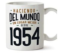 MUGFFINS Tazas 1954 Cumpleaños - En Español - Haciendo del Mundo un Lugar Mejor - 11 oz / 330 ml - Regalo original y divertido