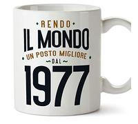 MUGFFINS Tazas 1977 Cumpleaños - En Italiano - Rendo il Mondo un Posto Migliore - 11 oz / 330 ml - Regalo original y divertido