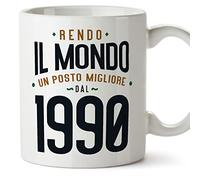 MUGFFINS Tazas 1990 Cumpleaños - En Italiano - Rendo il Mondo un Posto Migliore - 11 oz / 330 ml - Regalo original y divertido