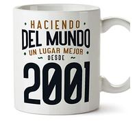 MUGFFINS Tazas 2001 Cumpleaños - En Español - Haciendo del Mundo un Lugar Mejor - 11 oz / 330 ml - Regalo original y divertido