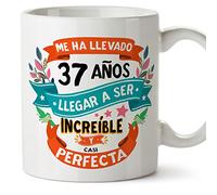 MUGFFINS Tazas 37 Cumpleaños - En Español - Me ha llevado 37 años llegar a ser increíble - 11 oz - Regalo original y divertido